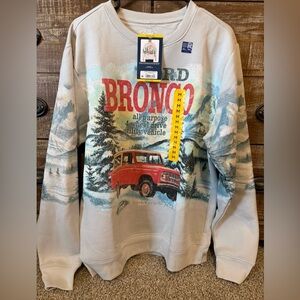 Ford Bronco Adventure Men's Crewneck Sweater - Cream and Red